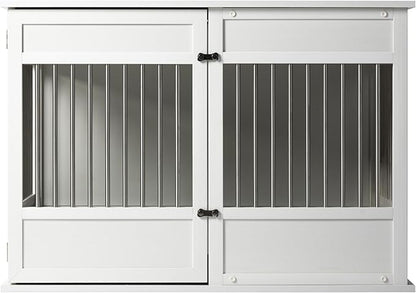 New Age Pet Horizon Pet Crate - Durable ECOFLEX with Stainless Steel Spindles, Bone-Shaped Latches, Easy Access Door, Stylish Design, 10-Year Warranty, Available in 3 Sizes & 2 Colors