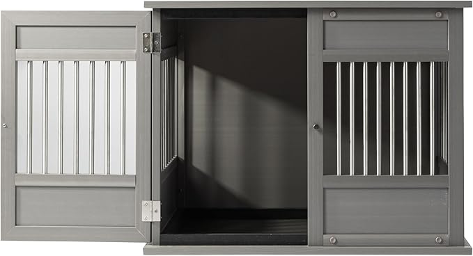 New Age Pet Horizon Pet Crate - Durable ECOFLEX with Stainless Steel Spindles, Bone-Shaped Latches, Easy Access Door, Stylish Design, 10-Year Warranty, Available in 3 Sizes & 2 Colors