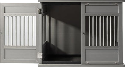 New Age Pet Horizon Pet Crate - Durable ECOFLEX with Stainless Steel Spindles, Bone-Shaped Latches, Easy Access Door, Stylish Design, 10-Year Warranty, Available in 3 Sizes & 2 Colors