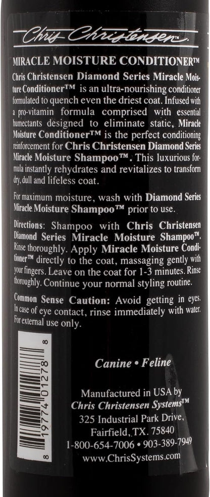 Chris Christensen Miracle Moisture Shampoo and Conditioner Bundle: Diamond Series Miracle Conditioner, Deep Hydration, 16 oz. - Diamond Series Miracle Shampoo, Strengthen Coat, 16 oz.