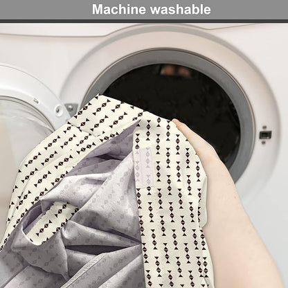 Lunarable Contemporary Brown Dog Crate Cover, Pattern of Repeating Triangular Simple Modern Concept, Easy to Use Pet Kennel Cover for Medium Large Dogs, 42 Inch, Eggshell and Seal Brown