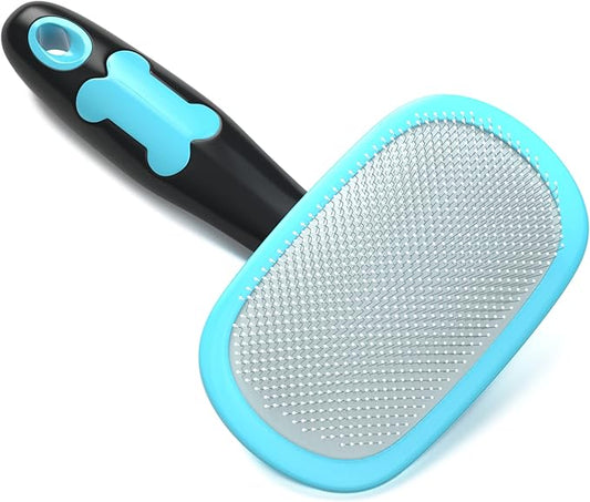 Glendan Dog Brush & Cat Brush- Slicker Pet Grooming Brush- Shedding Grooming Tools(Blue)