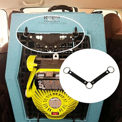 Dog Kennel Fan Hanging Utility Straps for Ryobi P3320 Fan Holder,Waterproof Dog Crate Fan Strap with O-Rings to fit a Ruffland Kennel and Hold Your Ryobi P3320 Fan,Black