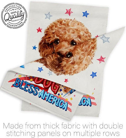 Breeze Decor Patriotic Miniature Poodle House Flag 2 pcs Pack Dog Puppy Spoiled Paw Canine Fur Pet Nature Farm Animal Creature Banner Small Garden Yard Gift Double-Sided, Made in USA