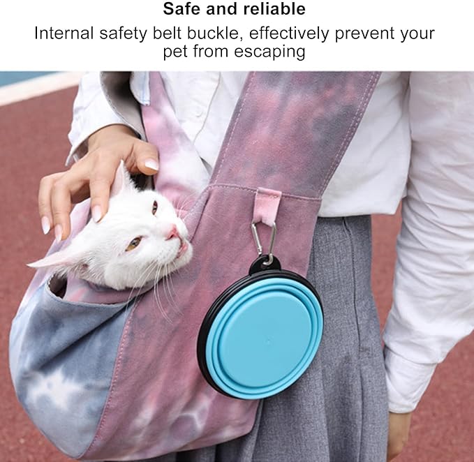 Dog and Cat Sling Carrier Little Pet Carrier Shoulder Crossbody Pet Slings for Outdoor Traveling Subway (Large)