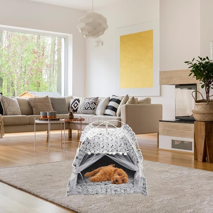 POPETPOP Small Kennel House Pet Tent Cat Nest Pet Bed Dog House Indoor Dog Kennel Indoor Pet Teepee Washable Dog Bed Cat Rest Tent Cat Tent Kitten Puppy House Dog Tent Decorate Cloth