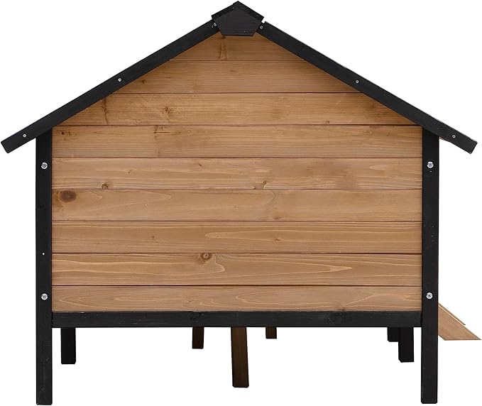 Outdoor Wooden Cabin House Style Wooden Dog Kennel with Porch Outdoor Dog House Weatherproof Dog Kennel for Medium/Small Dogs Brown