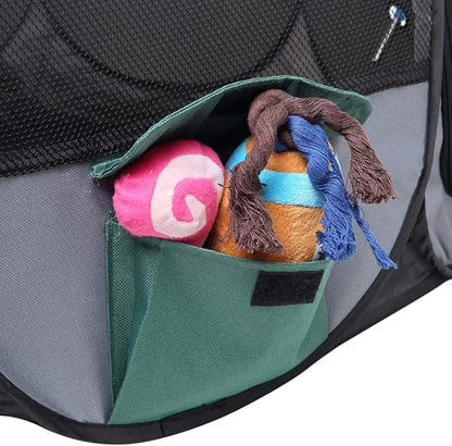 Portable Pet Playpen, 28.3" Foldable Dog Playpen for Dogie Kitten Rabbit, Exercise Playpen Tent Indoor/Outdoor Use (green)
