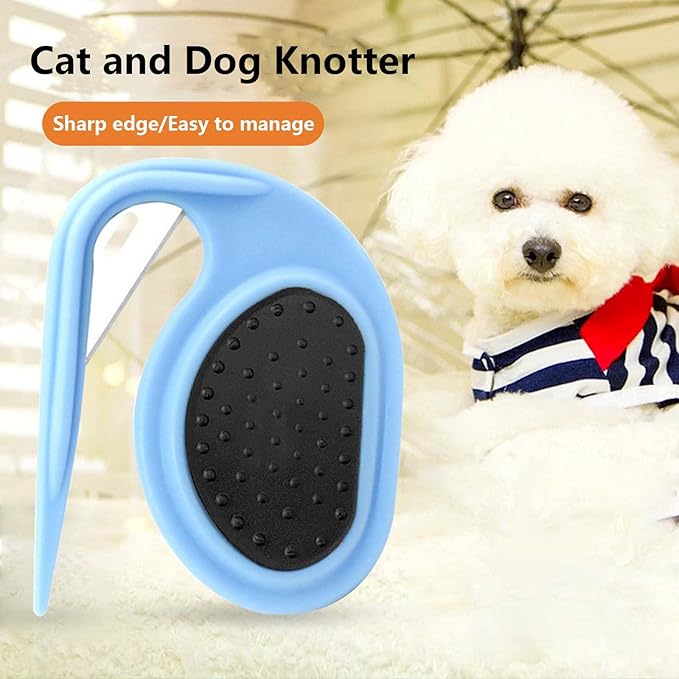 Knotting Comb for Cats and Dogs, Pet Knotting Comb for Medium to Long Hairs Removal, Pet Knotting Comb De Knotting Comb for Dog Pet Hair Removal Tool Cat Dog Grooming Comb Knot Remover (Blue)