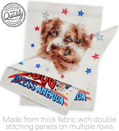 Breeze Decor Patriotic Red Australian Shepherd House Flag-Pack Dog Puppy Spoiled Paw Canine Fur Pet Nature Farm Animal Creature Applique Banner Small Garden Yard Gift Double-Sided, Made in USA