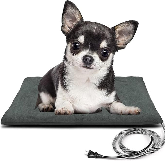 2024 New Outdoor Pet Heating Pad for Cat Dog, Heated Cat Mat Dog Mat with Auto Temperature, Pet Warming Pad Heated Cats Dogs House Heat Pet Cat Bed (S: 19.7'' x 11.8'', Gray)