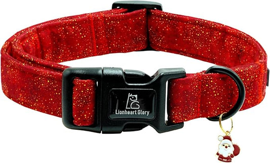 Lionheart glory Christmas Dog Collar, Red Dogs Collar Adjustable Soft Comfortable Collars for Large Dogs Girl or Boy Pet Gift Fall Cute Collar