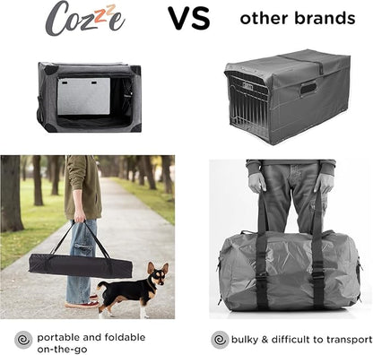 Collapsible Dog Crate - 32 Inch Portable Dog Travel Crate for Medium Dogs, Foldable Dog Crate with Detachable Storage Bag, Removable Pad, and Mesh Windows for Outdoor & Indoor