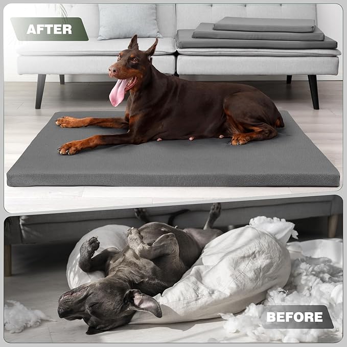 Durable Outdoor Waterproof Dog Bed up to 25 lbs Puppies Chew Resistance Dog Crate Mat Washable Cover