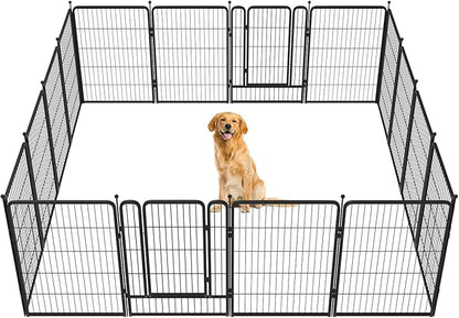 FXW Rollick Dog Playpen for Yard, RV Camping, 40 inch 16 Panels for Medium and Large Dogs│Patented