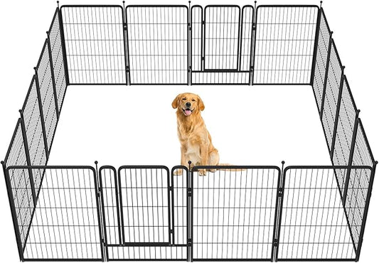 FXW Rollick Dog Playpen for Yard, RV Camping, 40 inch 16 Panels for Medium and Large Dogs│Patented