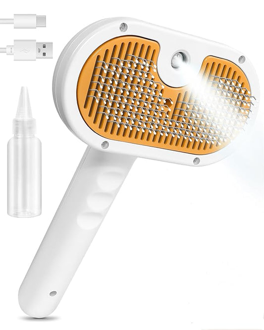 3 in 1 Steam Brush for Dogs and Cats,Pet Spray Hair Removal Comb for Shedding and Grooming Supplies,Spritz Defur Comb for Dogs and Cats,Water Brush for Indoor Cats and Dog.