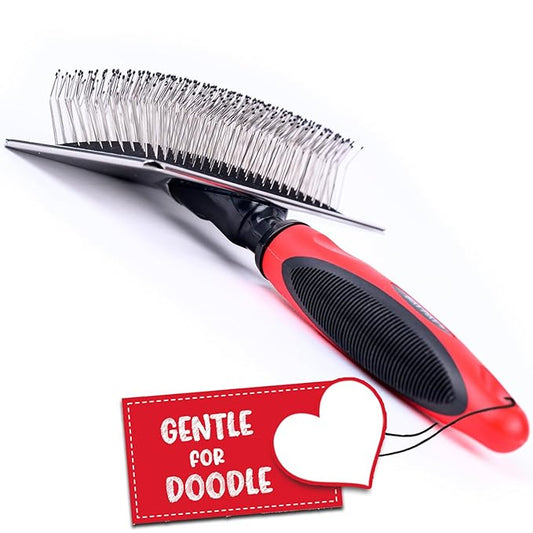 Slicker Brush for Dogs With Coated Tips - Extra Long Pins Removes Tangles - Doodle and Goldendoodle Brush Goes Deep Into Undercoat - Golden Retriever Brush for Shedding - Cepillo Para Perros