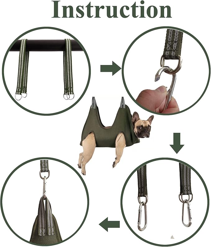 10 in 1 Pet Grooming Hammock Harness with Nail Clippers/Trimmer, Nail File, Comb,Dog Nail Hammock, Dog Grooming Sling for Nail Trimming/Clipping