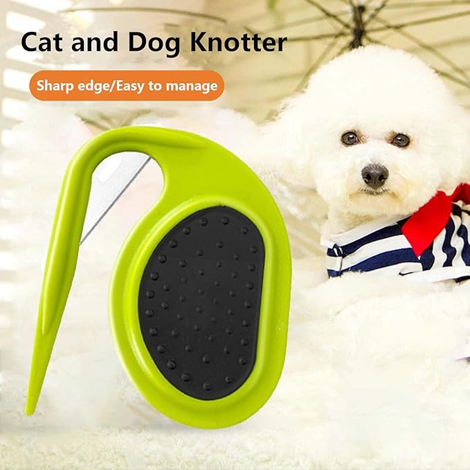 Knotting Comb for Cats and Dogs, Pet Knotting Comb for Medium to Long Hairs Removal, Pet Knotting Comb De Knotting Comb for Dog Pet Hair Removal Tool Cat Dog Grooming Comb Knot Remover, Green