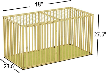 Steel Tube Heavy Large Dog Crate with Mat Base, 48" L x 28" H Dog Crates for Medium Large Dogs, Big Dog Cage, Dog Kennel, Puppy Dog Playpen with Top, Pet Cage, Indoor, Light Green2