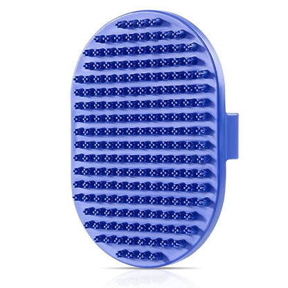 Dog bath brush, ROPO rubber massage pet shampoo brush, used for pet grooming, removing shedding fur, combing tangles and dead fur, suitable for pet dogs and cats (blue)