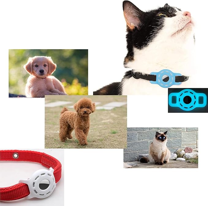 Pet Silicone Protective Case for Apple Airtag GPS Finder Dog Cat Collar Loop,GPS Pet Tag,Anti Scratch Cat Tag Holder,Air Tag Cover for Apple Labels,Cat GPS Tag Protects Device Anti-Lost Anti-Scratch