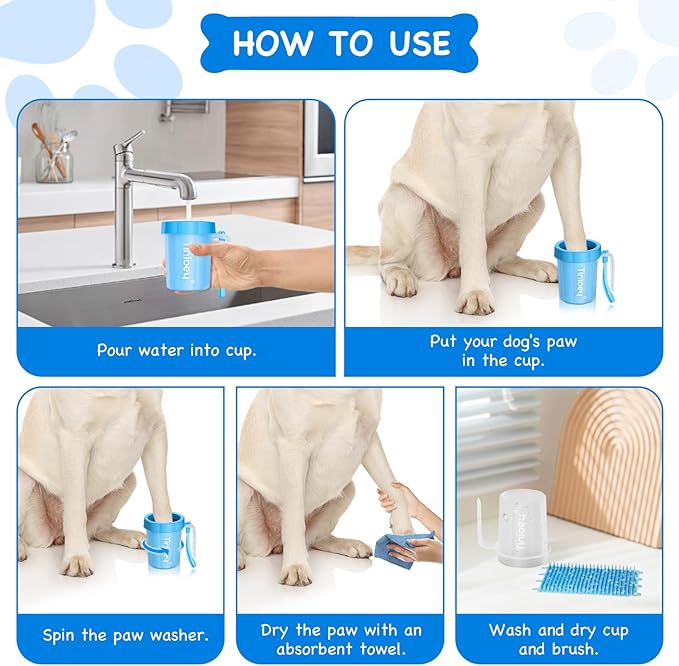 Paw Cleaner for Dogs Medium Small Breed with Handle | Dog Paw Cleaner to Clean Muddy Paws | Dog Foot Cleaner Paw Washer for Dogs & Pets| Dog Feet Washer