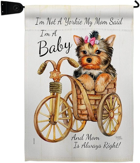 Breeze Decor Not Yarkie, I'm Baby Garden Flag Set Mailbox Hanger Dog Puppy Spoiled Paw Canine Fur Pet Nature Farm Animal Creature House Banner Small Yard Gift Double-Sided, Made in USA