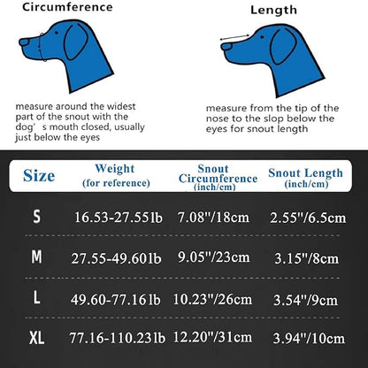 Dog Muzzle, Adjustable Pet Mask with Reflective, Breathable Pet Mask for Large Dogs, Medium Dogs, Small Dogs, Prevents Chewing and Biting, Durable Dog Muzzle That Allows Panting, Drinking and Eating