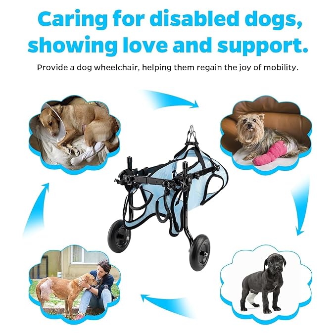 Dog Wheelchair for Back Legs, Dog Wheelchair Cart, Doggy/cat Wheelchair with Disabled Hind Legs Walking, Mobility Aids for Large Pets Hind Limbs, Dog Carts with Wheels, Light Weight, XL
