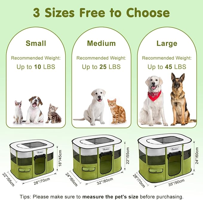 Dog Playpen, Portable Pet Playpen Cat PlayPen, 600D Oxford Dog Kennel Tent Crate, Waterproof&Breathable, Indoor Outdoor Travel Camping Use for Medium/Large Breed with Carrying Case+Folding Bowl(M)