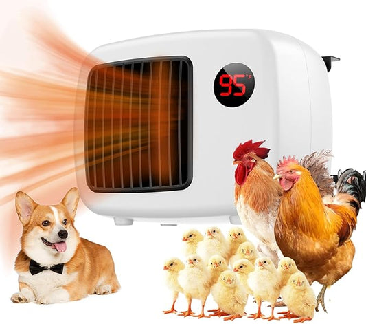 Unique Design 600W/300W Dog House Heater with Thermostat, Pet Heater for Outside Winter Insulated House 6 Ft Anti Chew Cord, Safe Heated Outdoor & Won't Burn Pets, Indoor Electric Pet Kennel Heater