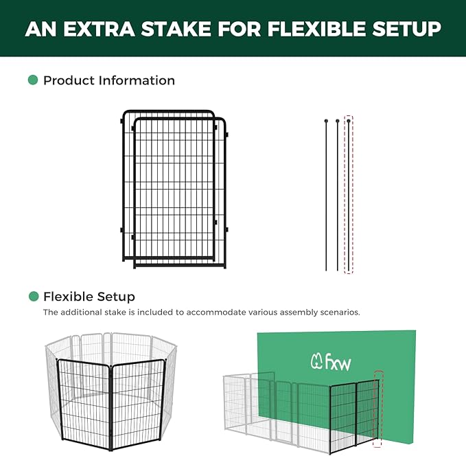 FXW Homeplus Dog Playpen for Indoor Use - Stress-Free and Safe Play, Heavy Duty 45 Inch 2 Panels Dog Pen for Large Dogs, Black│Patented