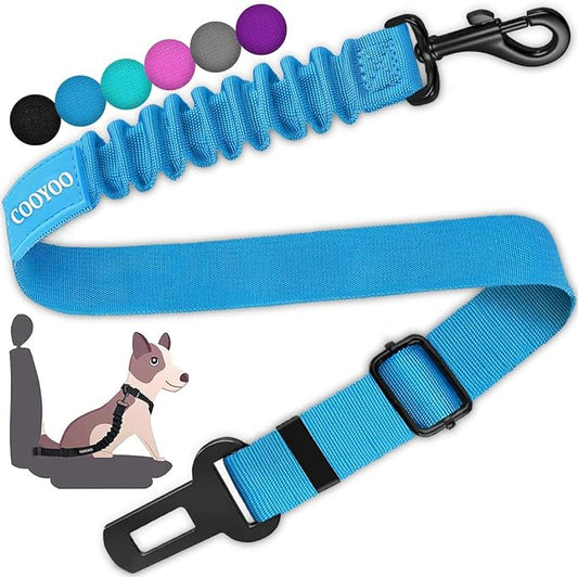 COOYOO Dog Seat Belt,3 Piece Set Retractable Dog Car Harness Adjustable Dog Seat Belt for Vehicle Nylon Pet Safety Seat Belts Heavy Duty & Elastic
