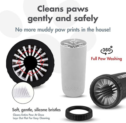 Dexas MudBuster Portable Dog Paw Washer/Paw Cleaner, Large, Matte Black- Special Edition (PW72025-22WP)