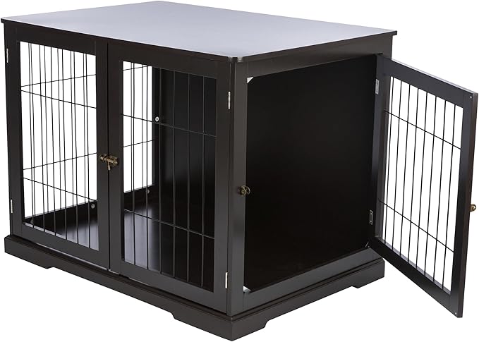 TRIXIE 38.7" Indoor Dog Crate, Wooden Crate Table for Dogs Up to 66 lb, Large Dog Kennel, Perfect in Any Room, Brown