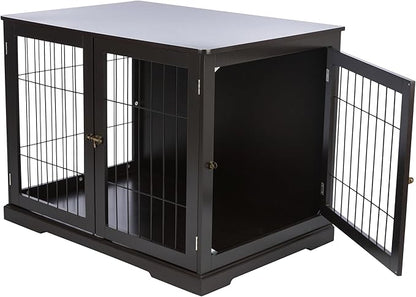 TRIXIE 38.7" Indoor Dog Crate, Wooden Crate Table for Dogs Up to 66 lb, Large Dog Kennel, Perfect in Any Room, Brown