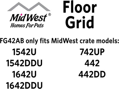 MidWest Homes for Pets Floor Grid for Dog Crate | Elevated Floor Grid Fits Midwest Folding Metal Dog Crate Models 1542U, 1542DDU, 1642U, 1642DDU, 742UP, 442, 442DD