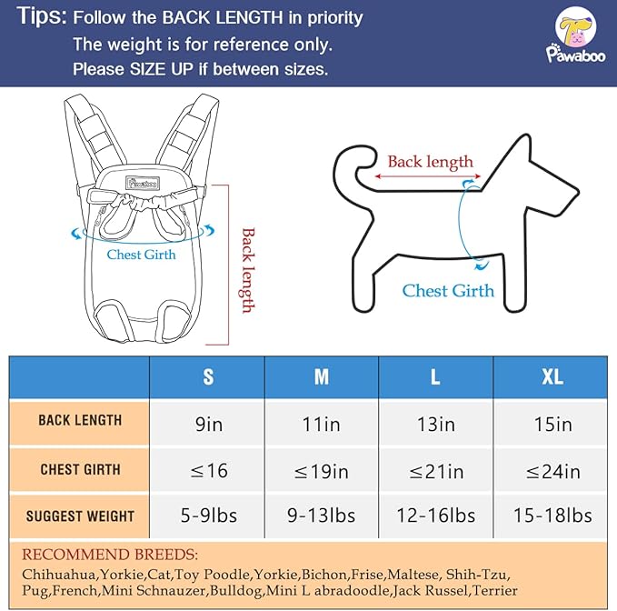 Pawaboo Pet Carrier Backpack, Adjustable Pet Front Cat Dog Carrier Backpack Travel Bag, Legs Out, Easy-Fit for Traveling Hiking Camping for Small Medium Dogs Cats Puppies, Medium, Pink