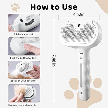 Slicker Brush Dog Cat Shedding Hair - Dogs & Cats White Brush for Shedding and Grooming, 4 in 1, Suitable for Long and Short-Haired, Removes Loose Fur Effectively