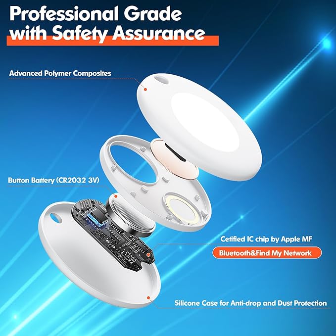MODUS GPS Tracker Dog Collar Holder, Mini GPS Cat Dog Tracker Case, Real-Time Location Pet Tracking Smart Tracker (iOS Only), No Monthly Fee Cat Collar Holder(Locator Included)