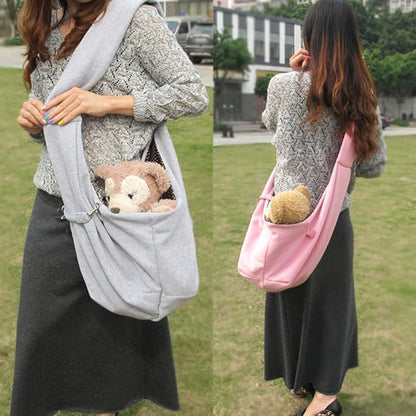 Pet Sling Carrier Bag Travel Tote for Cats Dogs, Up to 16 lbs (Gray)