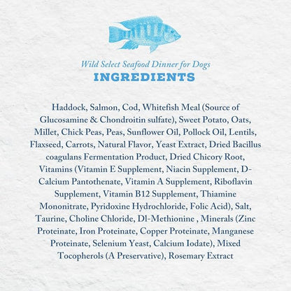 Wild Select Seafood Dog Food | No Chicken or Other Animal by-Products | Rich in Omega 3 & 6 Fatty Acids | Sustainably Sourced Wild Caught Fish | Made in The USA | 24lb Bag