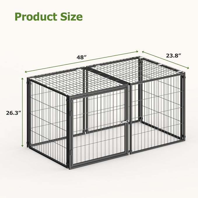 Large Dog Crate, Dog Crates for Large Dogs, Dog Kennel Indoor, 48 Inch Dog Kennel with PVC Panel, XL Dog Crate, Metal Big Dog Cage