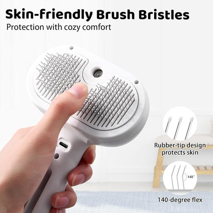 Slicker Brush Dog Cat Shedding Hair - Dogs & Cats White Brush for Shedding and Grooming, 4 in 1, Suitable for Long and Short-Haired, Removes Loose Fur Effectively