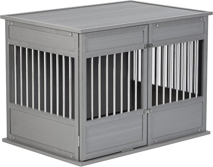 New Age Pet Horizon Pet Crate - Durable ECOFLEX with Stainless Steel Spindles, Bone-Shaped Latches, Easy Access Door, Stylish Design, 10-Year Warranty, Available in 3 Sizes & 2 Colors