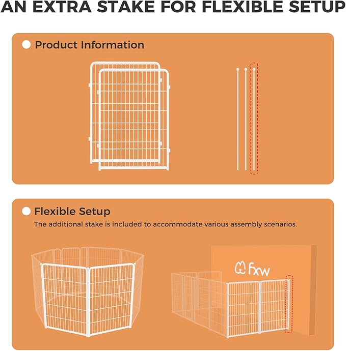 FXW Homeplus Dog Playpen for Indoor Use - Stress-Free and Safe Play, Heavy Duty 40 Inch 2 Panels Dog Pen for Medium and Large Dogs, White│Patented