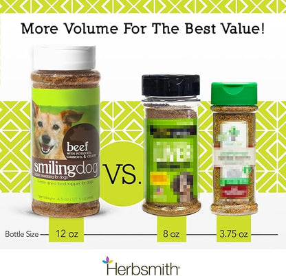 Herbsmith Kibble Seasoning – Freeze Dried Raw Salmon – DIY Raw Coated Kibble Mixer - Dog Food Topper for Picky Eaters, 6.2 oz [Bundle x5]