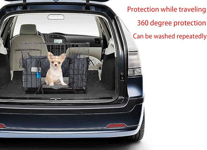 Gray Dog Crate Bumpers with Ties - Tail Protector, 36"X24"X10"